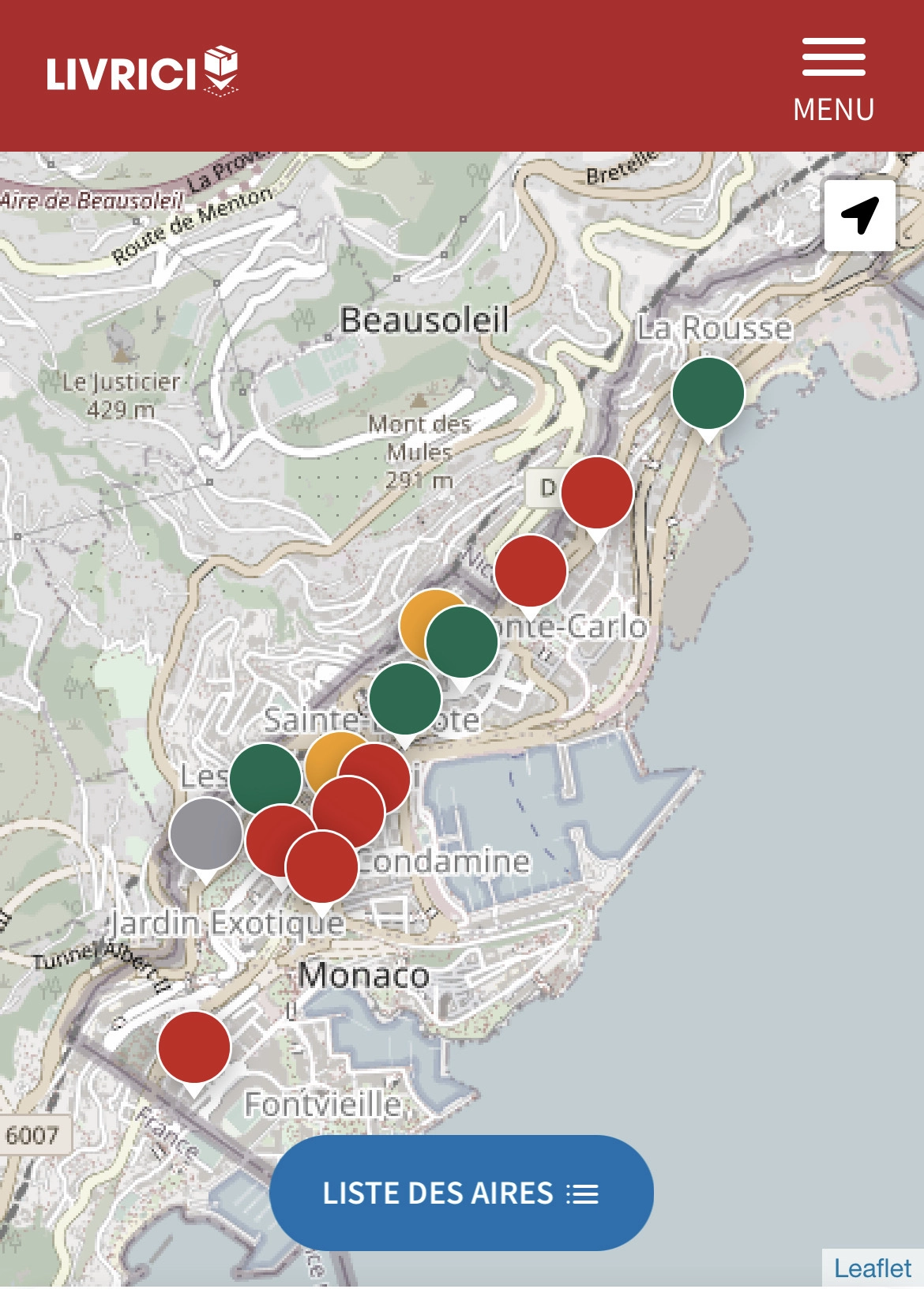 vue carte Pam