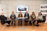 TMC PNTE - From left to right: Etienne Franzi, Vice-President of TMC, Catherine Puiseux, CSR Director for TF1 Group, Céline Nallet, CEO of the TNT channels (TMC, TFX and TF1 Séries Films) at TF1 Group, H.E. the Minister of State, Marie-Pierre Gramaglia, Minister of Public Works, the Environment and Urban Development, and Annabelle Jaeger-Seydoux, Director of the Mission for Energy Transition. ©Direction de la Communication / Manuel Vitali